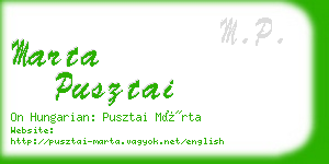 marta pusztai business card